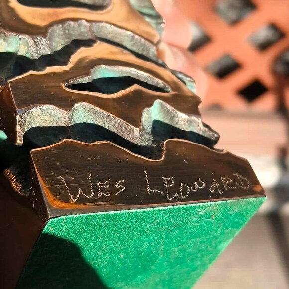 Stunning Wes Leonard One of A Kind Solid Polished Cast Bronze Candleholder - Picture 9 of 9